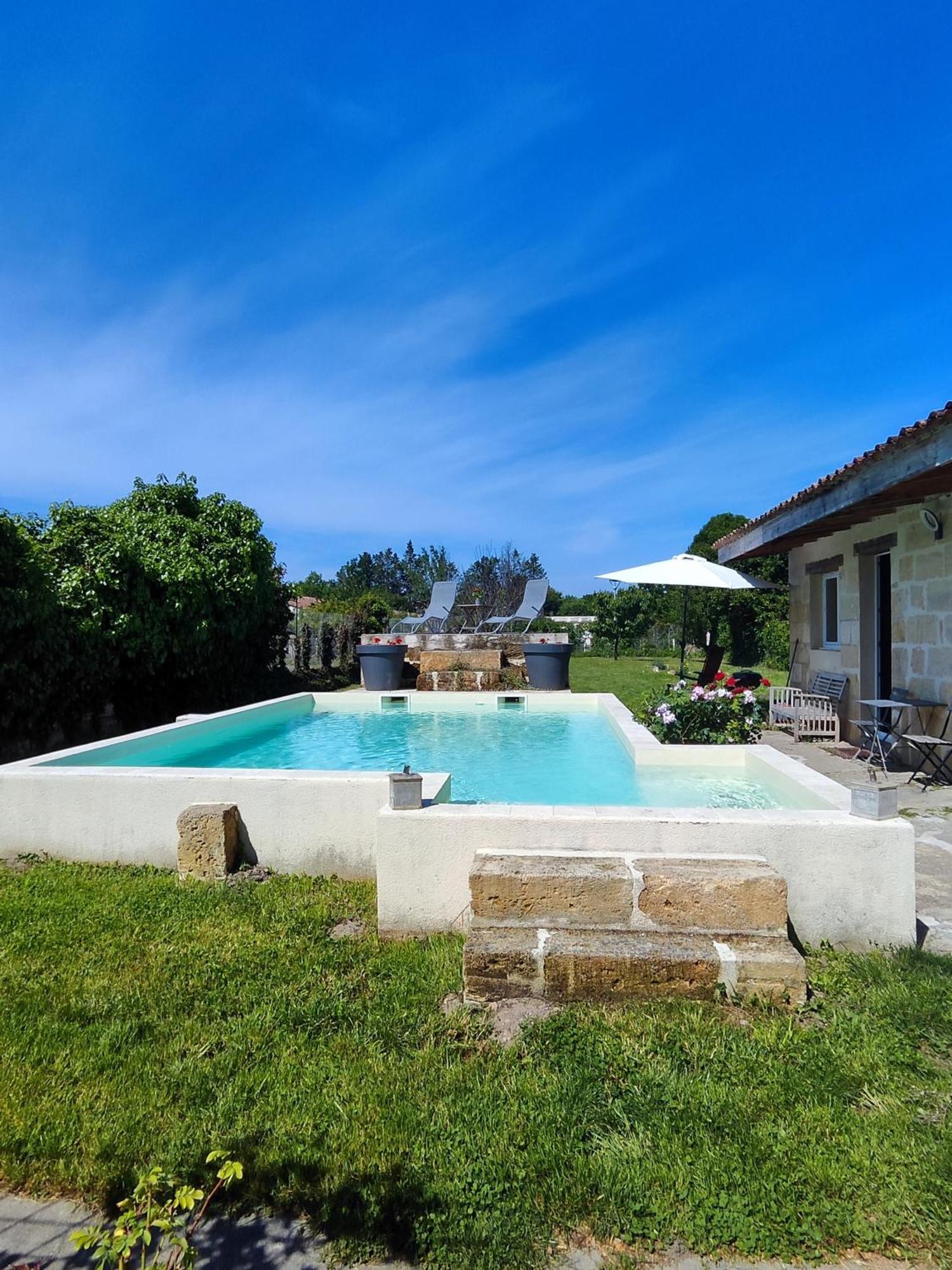 Jolie Villa Avec Piscine Dans Le St Emilionnais Sainte-Terre Bagian luar foto